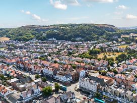 An aerial view of a residential area with houses and roads at Sea View, East Parade, Llandudno