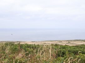 A view of the ocean with land and vegetation at Ninevah St. Ives
