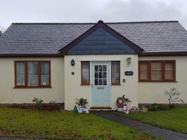 A house with a front door and lawn at Riverside cottage with otters near Tintagel