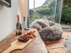 A table with champagne, glasses, croissants, and grapes at Hillsover in Saltburn-by-the-Sea