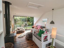 A snug with a sofa and bean bags at Hillsover in Saltburn-by-the-Sea
