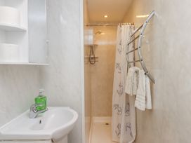 A bathroom with a shower and sink at Apartment 2 in Torquay