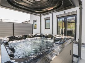 A hot tub in an outdoor area at Brynseion Uchaf near Aberystwyth
