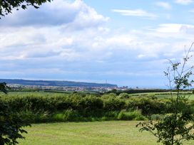 An outdoor view with grass and trees at Freedom Lodge @ Summerfield Farm in Whitby