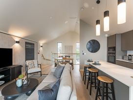 A living room with a sofa and coffee table at tbc in St. Ives