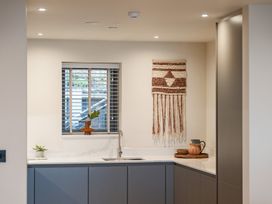 A kitchen with a sink and window at tbc in St. Ives
