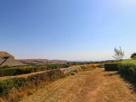 A garden with a path and bushes at Dunvant in Swanage