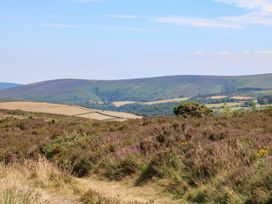 A landscape with heather, grass, and hills at Pete's Place in Taunton