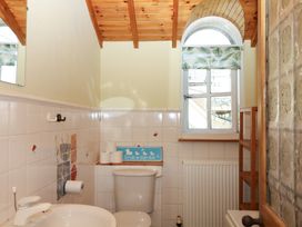 A bathroom with a sink and toilet at Gorway Cottage in Teignmouth