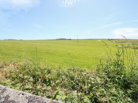 A grassy field with power poles in the distance at Tach Ferme
