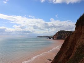 A view of the ocean and cliffs at Shepherds Hut at East Hill Pride in Four Elms Hill Nr. Sidmouth