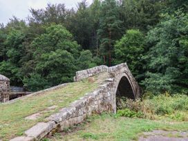 A stone bridge surrounded by grass and trees at The Snug Glaisdale