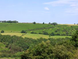 A view of hills and trees in a landscape at Owl in Pickering