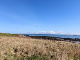 A coastal view with grass and rocks by the sea at Spinnaker