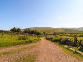 A dirt road in a rural landscape at Claybottom Farm in Hesket Newmarket