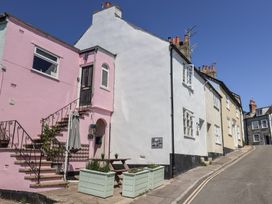 A street view of houses and stairs at 2 Mill Green Court Lyme Regis