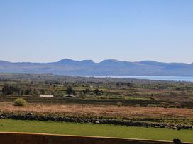 A view of mountains and fields near a lake at Cefnbron in Caernarfon