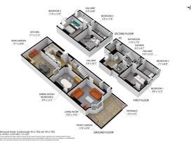 A floor plan showing rooms and dimensions at 44 Norwood Street in Scarborough