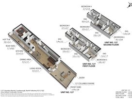 A floor plan showing layout and dimensions at 127 Columbus Ravine, Scarborough