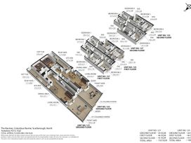 A floor plan of bedrooms, kitchens and living areas at The Ravines in Scarborough