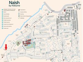 An outdoor map showing facilities and layout at Hoburne Naish in New Milton