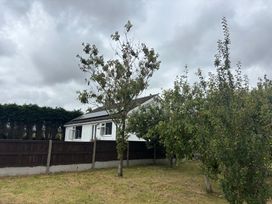 A house with trees and fence in the garden at Wilpol Llanerchymedd