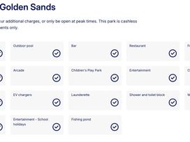 Facilities available at Golden Sands Holiday Park in Dawlish