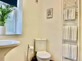 A bathroom with a sink and toilet at Milecastle Inn on Hadrian's Wall near Haltwhistle