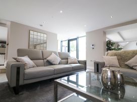 A living room with a sofa and coffee table at Northumberland Luxury Stays - The Chivits West Chevington near Amble