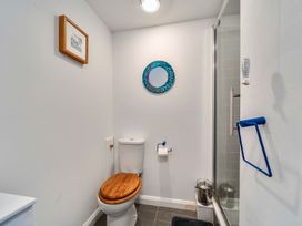 A bathroom with a toilet and shower at 1 Bed Cottage - Sleeps 2 - Wifi Malpas near Truro