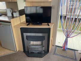 A living room with a television and fireplace at 4 Bed Lodge Sleeps 8 - Pets & WiFi Free Parking in Ingoldmells