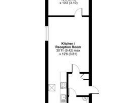 A kitchen with a reception area at The Shippon, Breathtaking Views, Private Hot Tub in Winkleigh