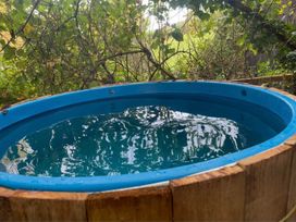 A hot tub surrounded by foliage in an outdoor area at 
