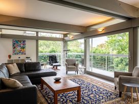A living room with furniture and a view at Two Hoots Littleworth