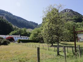 A house and tree with a mountain in the background at Swallow's Nest in Keswick