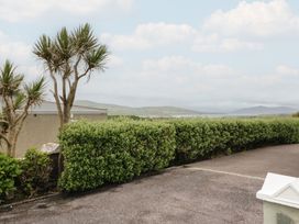 An outdoor view with palm trees and a hedge at Wild Atlantic Way Country Cottage, Portmagee, County Kerry