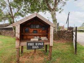 An outdoor egg stand displaying free range eggs at Wethercote Cottage in Old Byland near Helmsley