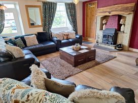 A living room with sofas and a fireplace at Boundcliffe Farm Allerston near Pickering