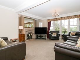 A living room with a television and seating area at The Croft in Vowchurch near Peterchurch