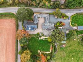 An aerial view of a house and garden at The Croft in Vowchurch near Peterchurch
