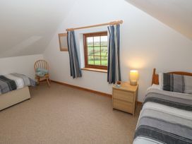 A bedroom with two beds and a window at Bwthyn-y-Rhiw in Penybanc near Llandeilo