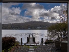 A view of a dock extending into water at Hammerhole in Graythwaite near Hawkshead