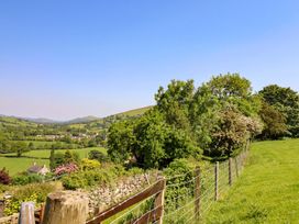 A view of trees and a village in a field at Peniarth in Penybontfawr near Oswestry