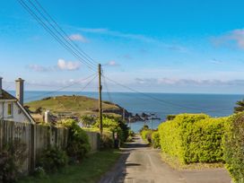 A view of the ocean from a road at Highdown in Bigbury on Sea near Modbury