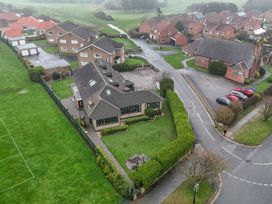 An aerial view of houses and gardens at Seacrest Lodge in Scarborough