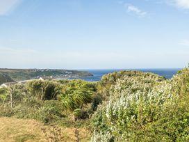 A coastal view with plants and houses at Tregiffian Vean in Sennen Cove