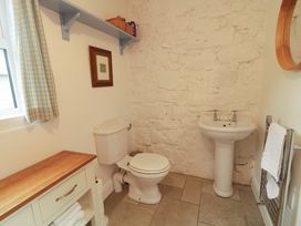 A bathroom with a sink and toilet at Rosslare Cottage in Broughshane