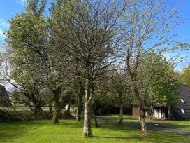A view of trees and a building at Lodge 22, Bodmin Holiday Park, Cornwall in Lanivet