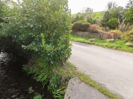 A narrow road beside a small stream with bushes and trees at Anneth Lowen in Angarrack near Hayle