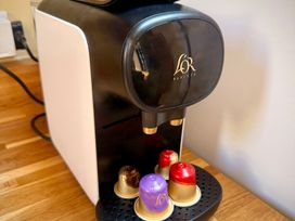 A coffee machine with coffee capsules at Meadow Cottage in Golant near Fowey